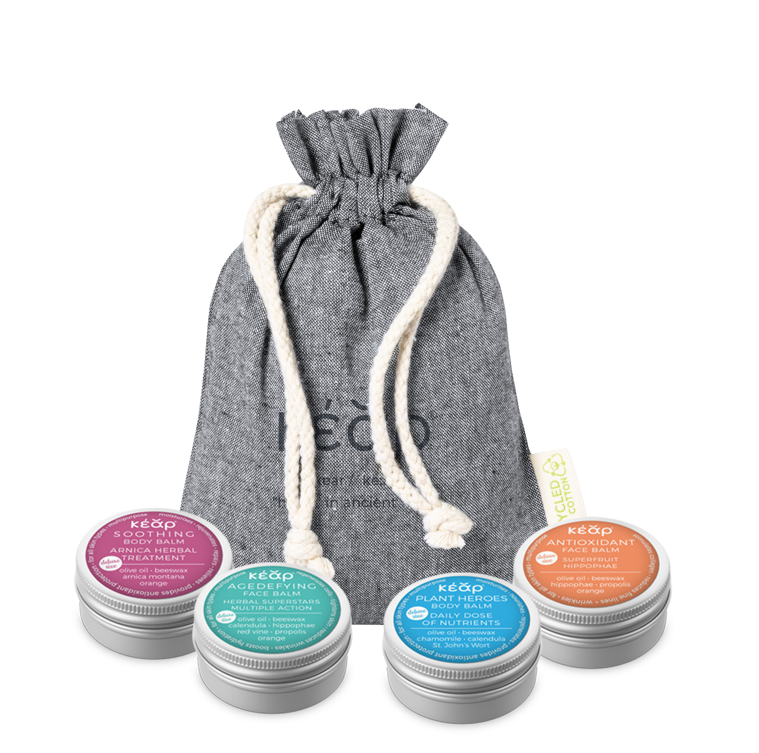 Kear Mini Balm Collection: Travel-Sized Skincare Bliss, Pack Of Four