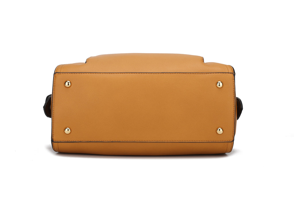 Elise Vegan Leather Color-block Women Satchel Bag