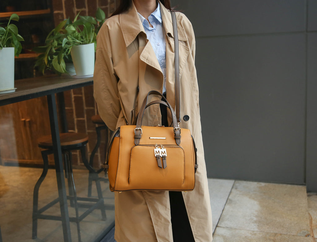 Elise Vegan Leather Color-block Women Satchel Bag