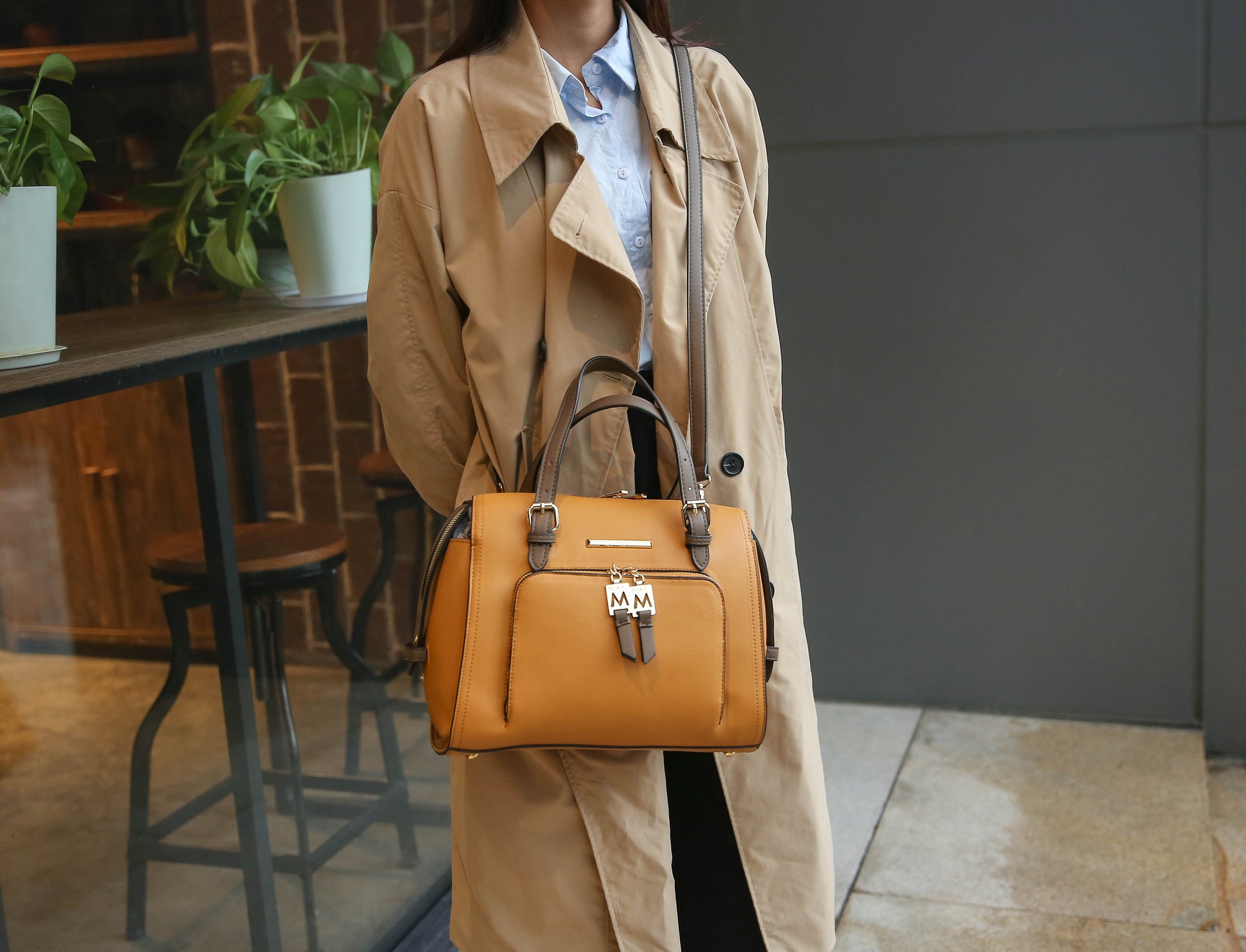 Elise Vegan Leather Color-block Women Satchel Bag