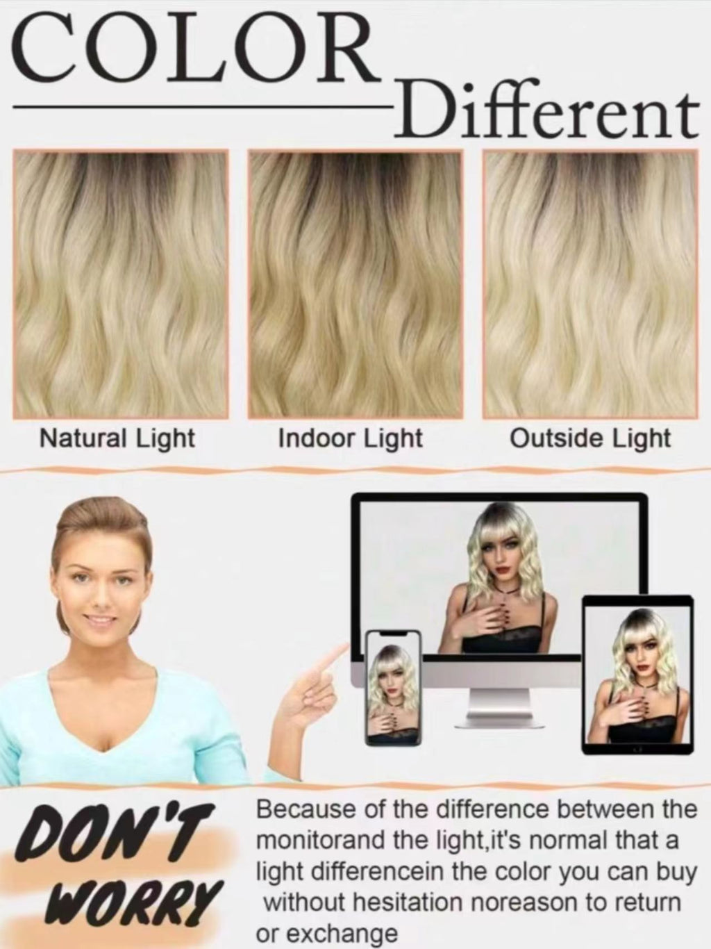 Synthetic Wavy Wig, Non-Toxic Wig With Wave Head, With Bangs