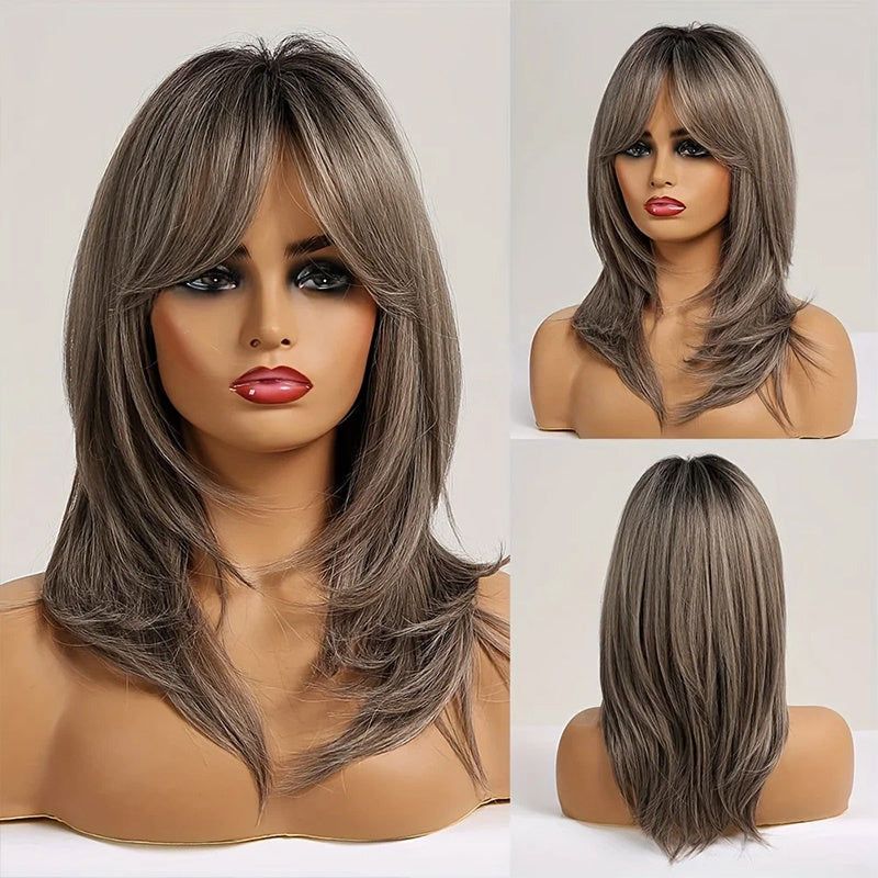 Blonde Wig Long Curly Hair Non-Toxic Wig, Shoulder-Length